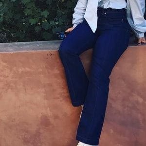 H&M ankle length bootcut denim navy blue pants size 6